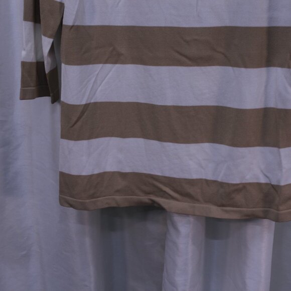 Jones New York Beige and White Striped Long Sleeve Top - Picture 6 of 11